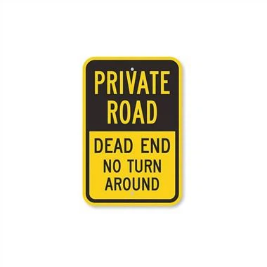 Tanda Peringatan Jalan Buntu Jalan Pribadi